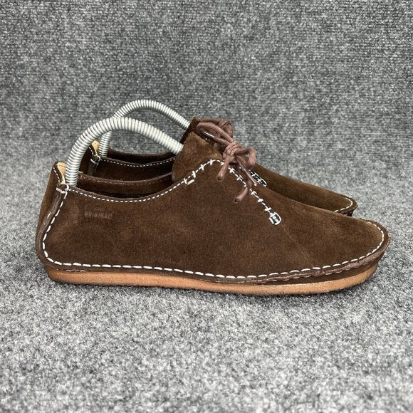 Clarks Originals Faraway Field Moccasins Women's Size 8.5 Brown Suede Crepe Shoe - Picture 1 of 12